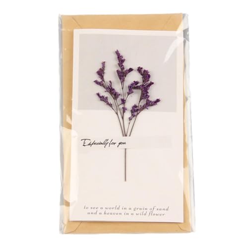 Love Grass Dry Flower Grußkarte mit Umschlag Einladung Geburtstag 520 Tage Hand Valentinstag Geschenk Segen Qixi Karte von FLKWOP