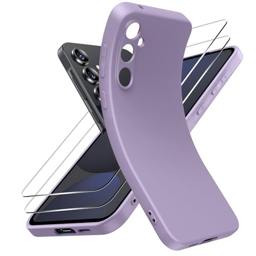 FLLAO Handyhülle Kompatibel mit Samsung Galaxy S24 FE 5G Hülle mit 2 Stück Schutzfolie, Durchsichtig Case Weiche TPU Silikon Schutzhülle Premium 9H Gehärtetes Glas - Graslila FLLAO Handyhülle Kompatibel mit Samsung Galaxy S24 FE 5G Hülle mit 2 Stück Schutzfolie, Durchsichtig Case Weiche TPU Silikon Schutzhülle Premium 9H Gehärtetes Glas - Graslila von FLLAO
