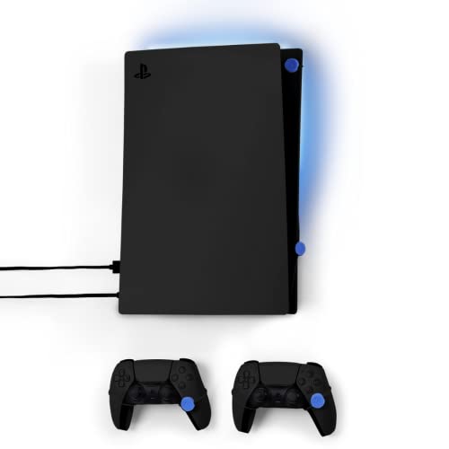 PlayStation 5 Wall Mount by FLOATING GRIP - Sleek Mounting Deluxe Kit for Hanging PS5 Gaming Console & 2 Controllers incl. LED stip Mount Covers - Effective VentilationEasy-to-Install System von FLOATING GRIP