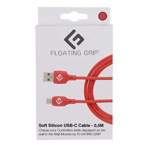 USB-C Cable covered in Red soft silicon by FLOATING GRIP (0,5M) (Electronic Games) von FLOATING GRIP