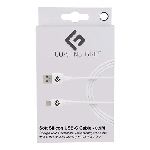 USB-C Cable covered in White soft silicon by FLOATING GRIP (0,5M) (Electronic Games) von FLOATING GRIP