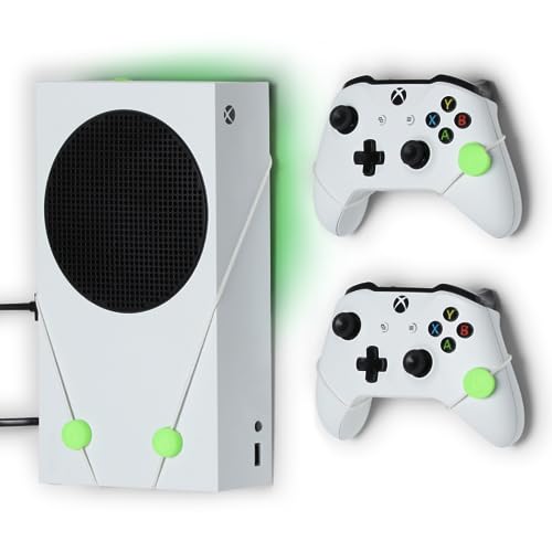 XBOX Series S Wall Mount by FLOATING GRIP - Sleek Mounting Deluxe Kit for Hanging XBOX Series S Gaming Console & 2 Controllers incl. LED stip Mount Covers - Effective VentilationEasy-to-Install System von FLOATING GRIP