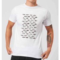 Florent Bodart Fish In Geometric Pattern Men's T-Shirt - White - 5XL von FLORENT BODART