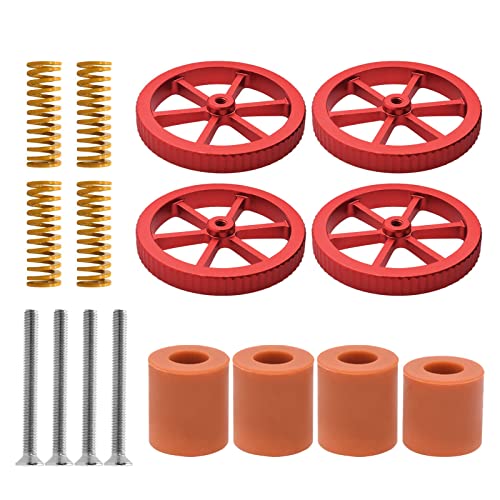 Druckerzubehör kompatibel mit Heizbett-Nivellierset für 3D-Drucker, Aluminium-Handdreh-Nivelliermutter + Federn + Silikonsäule, 18 mm, 16 mm (Farbe: Typ 3)(Type 2) von FLORIG