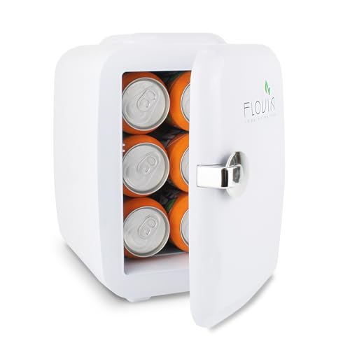Mini Kühlschrank 4L, FLOVIA 2 in 1 Tischkühlschrank mit Kühl- und Warmhaltefunktion, AC 220V im Haushalt/DC 12V-Buchse im Auto, Leise für Auto Büro Schlafzimmer Garten Picknick Reisen Zeltplatz von FLOVIA COOK BY NATURE