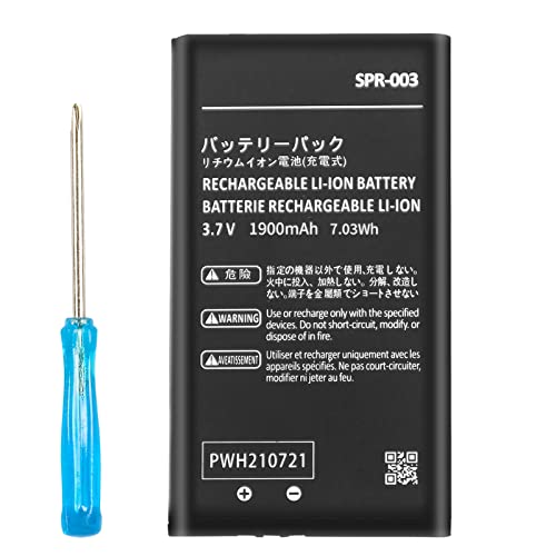 FLSTOR 3DS XL Akku, 1900mAh SPR-003 Ersatzakku für Nintendo New 3DS XL, 3DS XL, 3DS LL Konsole mit Werkzeug (Nicht für New 3DS) von FLSTOR