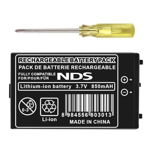 FLSTOR NDS Akku, 850mAh NTR-003 Wiederaufladbarer Lithium-Ionen-Innenakku Compatibel mit Nintendo DS NDS Spielkonsole NTR-001 NTR-003 mit Werkzeug von FLSTOR
