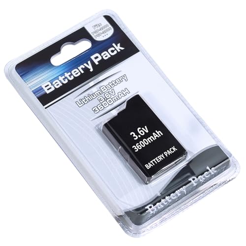 FLSTOR Akku für PSP 2000/ PSP 3000, 3600mAh 3.6V Lithium Ionen Ersatz kompatibel mit Sony PSP 2000 PSP 3000 PSP-S110 Console Batterie mit Ladegerätkabel, (Nicht für PSP 1000) von FLSTOR