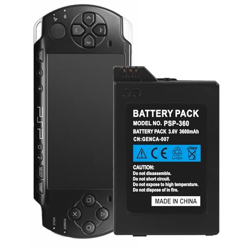 FLSTOR Akku für PSP 2000/PSP 3000, 3600mAh 3,6V Li-Ionen-Ersatz, kompatibel mit Sony PSP 2000, PSP 3000 PSP-S110 Konsole, inklusive Ladekabel (Nicht für PSP 1000) von FLSTOR