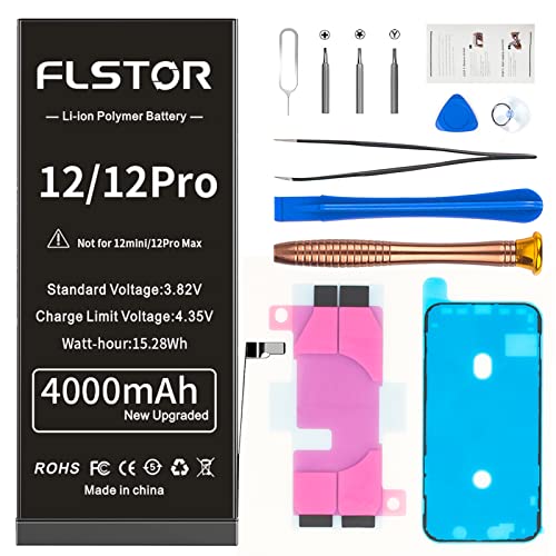 FLSTOR Akku für iPhone 12 und iPhone 12 Pro, 4000mAh Li-Polymer-Akku Ersatz für iPhone 12 A2172 A2402 A2403 A2404 mit Werkzeugset und Bedienungsanleitung FLSTOR Akku für iPhone 12 und iPhone 12 Pro, 4000mAh Li-Polymer-Akku Ersatz für iPhone 12 A2172 A2402 A2403 A2404 mit Werkzeugset und Bedienungsanleitung von FLSTOR