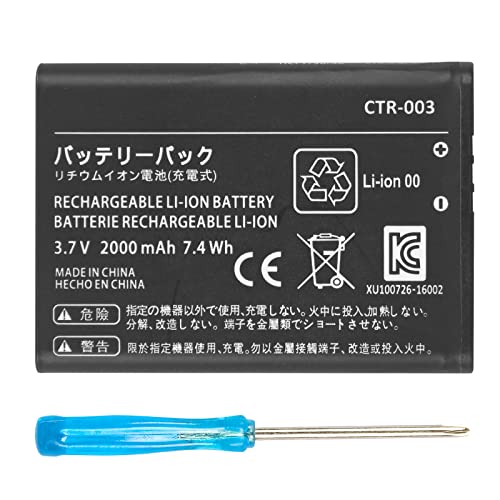 FLSTOR CTR-003 Akku, 2000mAh Ersatzakku kompatibel mit Nintendo 2DS New 2DS XL 3DS Spielkonsole CTR-001 mit Werkzeug- (Nicht für New 3DS, 3DS XL) FLSTOR CTR-003 Akku, 2000mAh Ersatzakku kompatibel mit Nintendo 2DS New 2DS XL 3DS Spielkonsole CTR-001 mit Werkzeug- (Nicht für New 3DS, 3DS XL) von FLSTOR