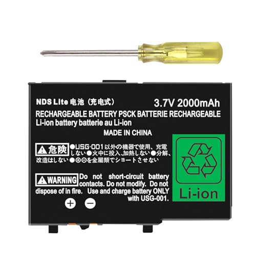 FLSTOR DSL NDSL Akku, 2000mAh 3.7V USG-003 Batterien Wiederaufladbarer Lithium-Ionen Ersatz Kompatibel mit Nintendo DS Lite NDS Lite mit Werkzeug, Nicht für DSi, DSi XL, DSi LL, 1 Stück FLSTOR DSL NDSL Akku, 2000mAh 3.7V USG-003 Batterien Wiederaufladbarer Lithium-Ionen Ersatz Kompatibel mit Nintendo DS Lite NDS Lite mit Werkzeug, Nicht für DSi, DSi XL, DSi LL, 1 Stück von FLSTOR