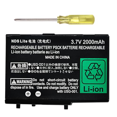 FLSTOR DSL NDSL Akku, 2000mAh 3.7V USG-003 Batterien Wiederaufladbarer Lithium-Ionen Ersatz Kompatibel mit Nintendo DS Lite NDS Lite mit Werkzeug, Nicht für DSi, DSi XL, DSi LL FLSTOR DSL NDSL Akku, 2000mAh 3.7V USG-003 Batterien Wiederaufladbarer Lithium-Ionen Ersatz Kompatibel mit Nintendo DS Lite NDS Lite mit Werkzeug, Nicht für DSi, DSi XL, DSi LL von FLSTOR
