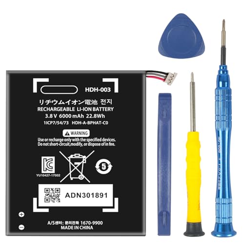 FLSTOR HDH-003 Akku für Switch Lite, 6000mAh Ersatzakku Kompatibel mit Switch Lite HDH-001 Game Console Li-Ion Interner Akku mit Installationswerkzeug FLSTOR HDH-003 Akku für Switch Lite, 6000mAh Ersatzakku Kompatibel mit Switch Lite HDH-001 Game Console Li-Ion Interner Akku mit Installationswerkzeug von FLSTOR