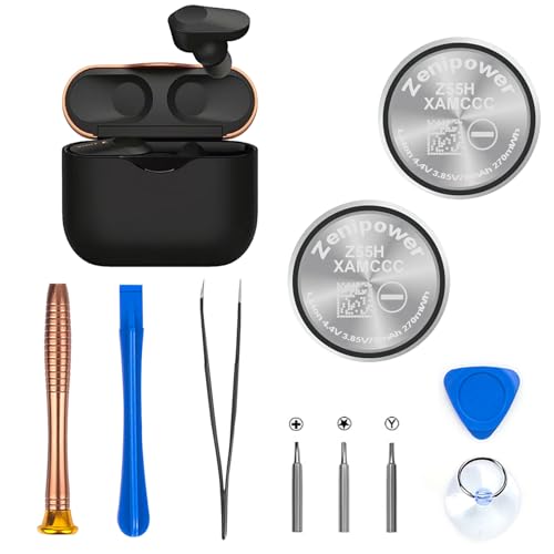 FLSTOR Z55H Ersatzbatterie für Sony Headset WF1000XM4 WF1000XM3 WF-SP900 Bluetooth Headset Wireless Earbud Noise Cancelling Kopfhörer Premium 3.85V Batterie mit Installationswerkzeug, 2 Stück von FLSTOR