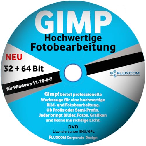 GIMP 2.10.36 DVD - Digitale Bild Foto Bearbeitung - Grafik Editor von FLUXCOM