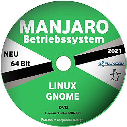 Manjaro 23.0.1 GNOME 64 Bit DVD, Linux Live DVD, komplettes Betriebssystem von FLUXCOM