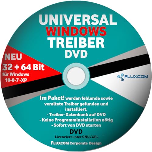 Windows universal Treiber CD DVD für Win 10 7 8 XP Notebook PC Laptop von FLUXCOM