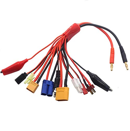 10 in 1 4mm Bananenstecker RC Lipo Batterie Multi Ladegerät Adapter Kabelkabelkonverter XT-60 / XT90 / Dekane T / EC5 / JST/TamiyaStecker/JR/Zündkerze/Krokodilklemmen von FLY RC