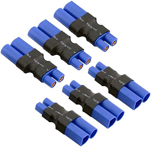 3 Paar EC3 auf EC5 Stecker Buchse Stecker Adapter Wireless Connector für RC FPV Drohne Auto Lipo NiMH Akku Ladegerät ESC (6 Stück) von FLY RC