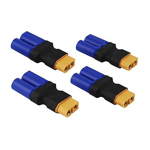 4 Stück XT60-Stecker auf Stecker EC5-Adapter, Adapter XT60 auf Stecker EC5-Steckeradapter Keine Kabel RC LiPo-Batterieanschlüsse von FLY RC