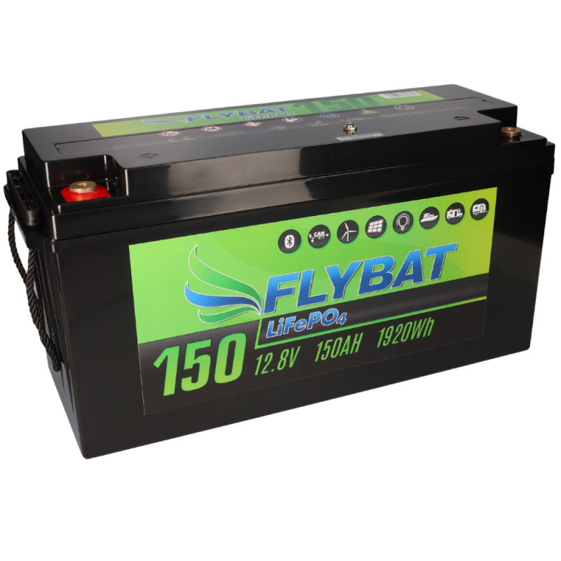 FLYBAT LiFePO4 Akku 12V (12,8V) 150Ah inkl. Bluetooth und CanBus von FLYBAT