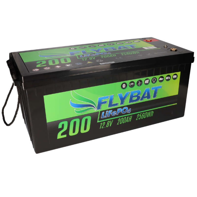 FLYBAT LiFePO4 Akku 12V (12,8V) 200Ah inkl. Bluetooth und CanBus von FLYBAT