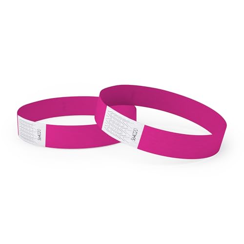 Einlassbänder aus Tyvek – 500 Stück – reißfest & wasserfest – Armbänder – ideal für eine Party, Festival, Veranstaltungen (Neonpink) von FLYERALARM