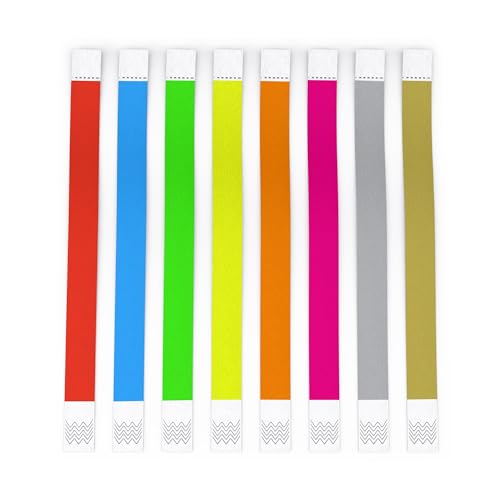 Einlassbänder aus Tyvek – 500 Stück – reißfest & wasserfest – Armbänder – ideal für eine Party, Festival, Veranstaltungen (Regenbogen - Set) von FLYERALARM
