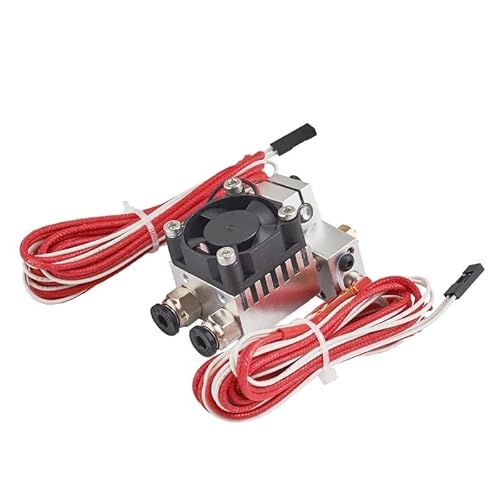 For Chimera V6 Extruder, Dual Head For Bowden All Metal HotEnd mit Kühlgebläse 2 In 2 Out Multi-Extrusion 1,75 mm 3D-Druckerteile 5aplus (Size : 24V Voltage) von FLYIFE