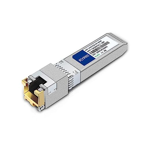 FLYPROFiber 1,25/2,5/5/10G-T SFP+ RJ-45, 10GBase-T Transceiver kompatibel mit Cisco, Ubiquiti UniFi UF-RJ45-10G, Meraki, Supermicro Netgear und mehr - unterstützt Cat6A/Cat7-100ft/30M von FLYPROFiber