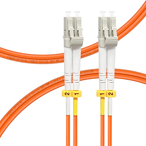 FLYPROFiber 1M OM2 LC auf LC LWL Glasfaser Patchkabel | Längenoptionen: 0,2m-20m, 1 GB Duplex LC-LC 50/125 um Multimode LWL Kabel LSZH 1 Meter von FLYPROFiber