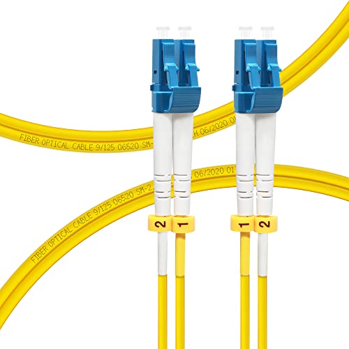 FLYPROFiber 1M OS2 LC auf LC LWL Glasfaser Patchkabel | Längenoptionen: 0,2m-200m, 1G/10GB Singlemode Duplex LC-LC 9/125um SMF LWL Kabel LSZH 1 Meter von FLYPROFiber