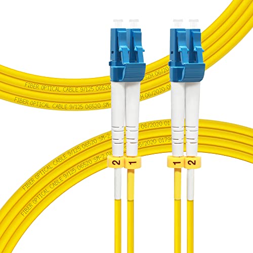 FLYPROFiber 5M OS2 LC auf LC LWL Glasfaser Patchkabel | Längenoptionen: 0,2m-200m, 1G/10GB Singlemode Duplex LC-LC 9/125um SMF LWL Kabel LSZH 5 Meter von FLYPROFiber