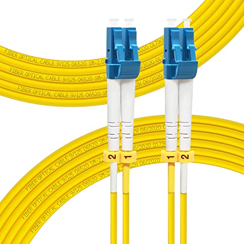 FLYPROFiber 8M OS2 LC auf LC LWL Glasfaser Patchkabel | Längenoptionen: 0,2m-200m, 1G/10GB Singlemode Duplex LC-LC 9/125 um SMF-LWL Kabel LSZH 8 Meter von FLYPROFiber