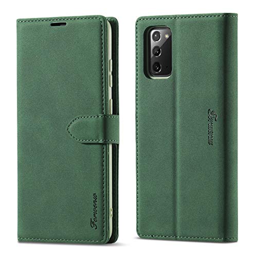 FMPC Handyhülle Kompatibel Samsung Galaxy S20 FE Klapphülle Premium PU Leder Flip Case Brieftasche Etui Hülle Handy-Tasche [Magnetverschluss] [Kartenfach] [Standfunktion] -Grün von FMPC