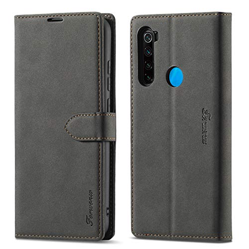 FMPC Handyhülle kompatibel mit Xiaomi Redmi Note 8 Klapphülle Premium PU Leder Flip Case Brieftasche Etui Hülle Handy-Tasche [Magnetverschluss] [Kartenfach] [Standfunktion] -Schwarz von FMPC