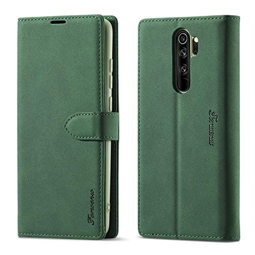 FMPC Handyhülle kompatibel mit Xiaomi Redmi Note 8 Pro Klapphülle Premium PU Leder Flip Case Brieftasche Etui Hülle Handy-Tasche [Magnetverschluss] [Kartenfach] [Standfunktion] -Grün von FMPC