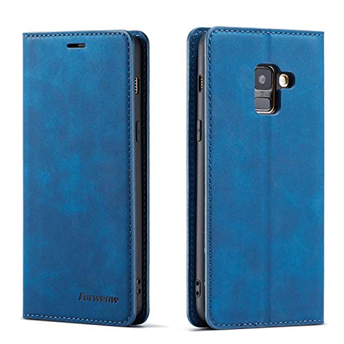 FMPC Hülle kompatibel mit Samsung Galaxy A8 2018, Brieftasche Dünne Handyhülle PU Ledertasche Flip Schutzhülle Kartenfach Geld Slot Ständer - Blau FMPC Hülle kompatibel mit Samsung Galaxy A8 2018, Brieftasche Dünne Handyhülle PU Ledertasche Flip Schutzhülle Kartenfach Geld Slot Ständer - Blau von FMPC