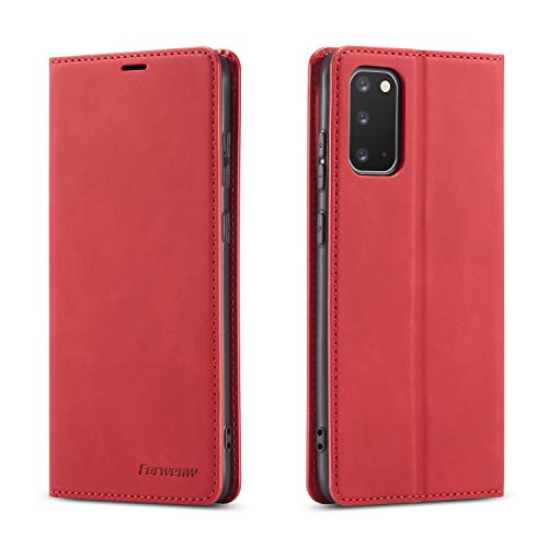FMPC Hülle kompatibel mit Samsung Galaxy S20 Plus, Brieftasche Dünne Handyhülle PU Ledertasche Flip Schutzhülle Kartenfach Geld Slot Ständer - Rot FMPC Hülle kompatibel mit Samsung Galaxy S20 Plus, Brieftasche Dünne Handyhülle PU Ledertasche Flip Schutzhülle Kartenfach Geld Slot Ständer - Rot von FMPC
