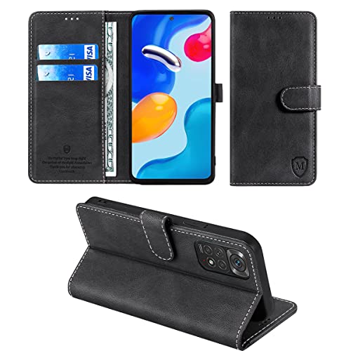 FMPC Schutzhülle kompatibel mit Xiaomi Redmi Note 11 Pro/Note 11 Pro Plus Premium Leather Brieftasche für Redmi Note 11 Pro, weich, Silikon, TPU, Flip Schutzhülle aus Leder, Schwarz FMPC Schutzhülle kompatibel mit Xiaomi Redmi Note 11 Pro/Note 11 Pro Plus Premium Leather Brieftasche für Redmi Note 11 Pro, weich, Silikon, TPU, Flip Schutzhülle aus Leder, Schwarz von FMPC