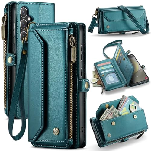 FMPCUON Handyhülle für Samsung Galaxy S21 Plus, Retro Reißverschluss Hülle Premium PU Leder Weiche Klapphülle Magnetverschluss Kartenfach Standfunktion Geldbörse mit Trageband Schutzhülle,Blaugrün FMPCUON Handyhülle für Samsung Galaxy S21 Plus, Retro Reißverschluss Hülle Premium PU Leder Weiche Klapphülle Magnetverschluss Kartenfach Standfunktion Geldbörse mit Trageband Schutzhülle,Blaugrün von FMPCUON