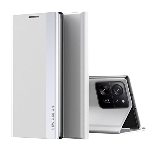 FMPCUON Handyhülle für Xiaomi Redmi Note 10 4G/Note 10S Hülle, Xiaomi Redmi Note 10 4G/Note 10S Hülle, Premium Leder Flip Klappbare Stoßfeste [Standfunktion] Schutzhülle Tasche - Weiß von FMPCUON
