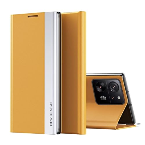 FMPCUON iPhone 15 Plus Hülle, Premium Leder Flip Case mit Ständer, Gelb FMPCUON iPhone 15 Plus Hülle, Premium Leder Flip Case mit Ständer, Gelb von FMPCUON