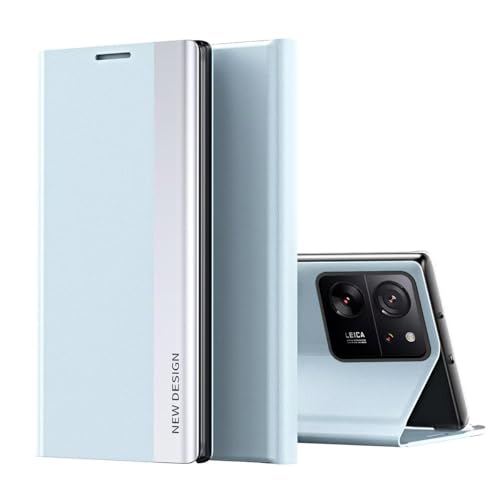 FMPCUON Handyhülle für iPhone 15 Plus Hülle, iPhone 15 Plus Hülle, Premium Leder Flip Klappbare Stoßfeste [Standfunktion] Schutzhülle Tasche für iPhone 15 Plus - Hellblau von FMPCUON