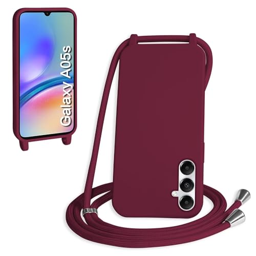 FMPCUON Handykette Kompatibel mit Samsung Galaxy A05S 4G hülle mit Band,Silikon Necklace Handyhülle mit Abnehmbar Kordel zum Umhängen Handy Schutzhülle,Rot FMPCUON Handykette Kompatibel mit Samsung Galaxy A05S 4G hülle mit Band,Silikon Necklace Handyhülle mit Abnehmbar Kordel zum Umhängen Handy Schutzhülle,Rot von FMPCUON