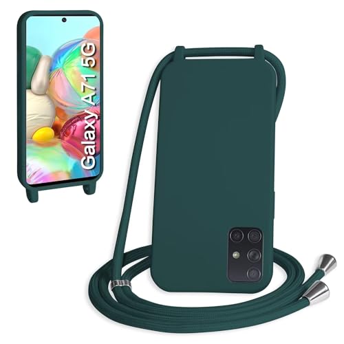 FMPCUON Handykette Kompatibel mit Samsung Galaxy A71 5G hülle mit Band,Silikon Necklace Handyhülle mit Abnehmbar Kordel zum Umhängen Handy Schutzhülle,Grün FMPCUON Handykette Kompatibel mit Samsung Galaxy A71 5G hülle mit Band,Silikon Necklace Handyhülle mit Abnehmbar Kordel zum Umhängen Handy Schutzhülle,Grün von FMPCUON
