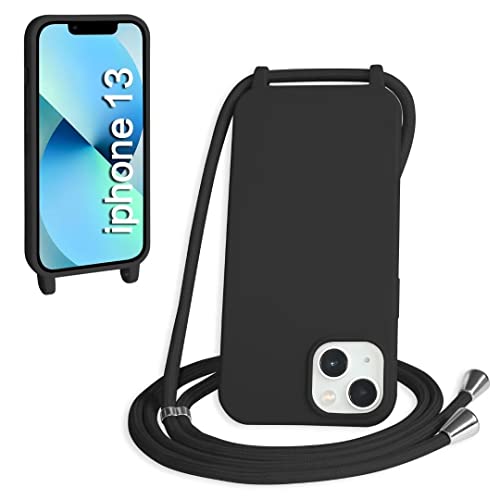 FMPCUON Handykette Kompatibel mit iPhone 13 Mini hülle mit Band,Silikon Necklace Handyhülle mit Abnehmbar Kordel zum Umhängen Handy Schutzhülle,Schwarz FMPCUON Handykette Kompatibel mit iPhone 13 Mini hülle mit Band,Silikon Necklace Handyhülle mit Abnehmbar Kordel zum Umhängen Handy Schutzhülle,Schwarz von FMPCUON