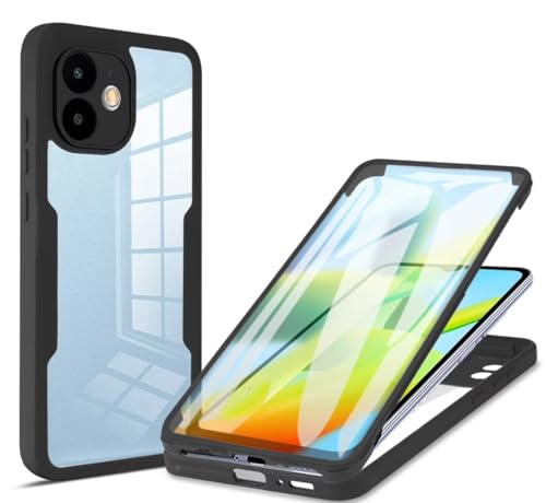 FMPCUON Hülle Kompatibel mit iPhone 11 Pro 2019 5.8" Handyhülle, Superleichte Ultradünne 360 Grad Vollbildabdeckung Vorne und Hinten Gehärtetes Glas Schutzhülle Bumper [Einteiliges Design] Schwarz von FMPCUON