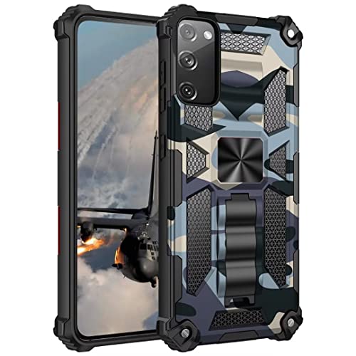 FMPCUON Hülle für Samsung Galaxy S20 FE, für Samsung Galaxy S20 FE Handyhülle, 360 Grad Armor Panzerhülle Heavy Duty Schutzhülle mit Ständer Case Cover - (Product) Navy Blau von FMPCUON